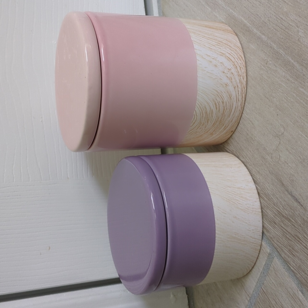 NWOT IQ Accessories Set of 2 Dolomite Colorblock Jars with Lid